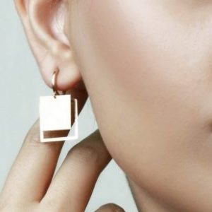 گوشواره طلا مدل مربعی زنانه