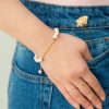 دستبند طلا مدل مروارید زنانه