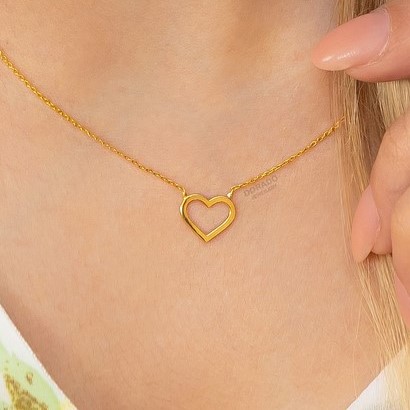 گردنبند طلا مدل قلبی زنانه