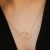 گردنبند طلا طرح دو حلقه زنانه