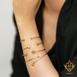 دستبند طلا بنگل دو گوی زنانه