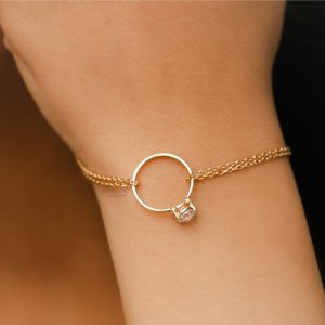دستبند طلا مدل حلقه نشان