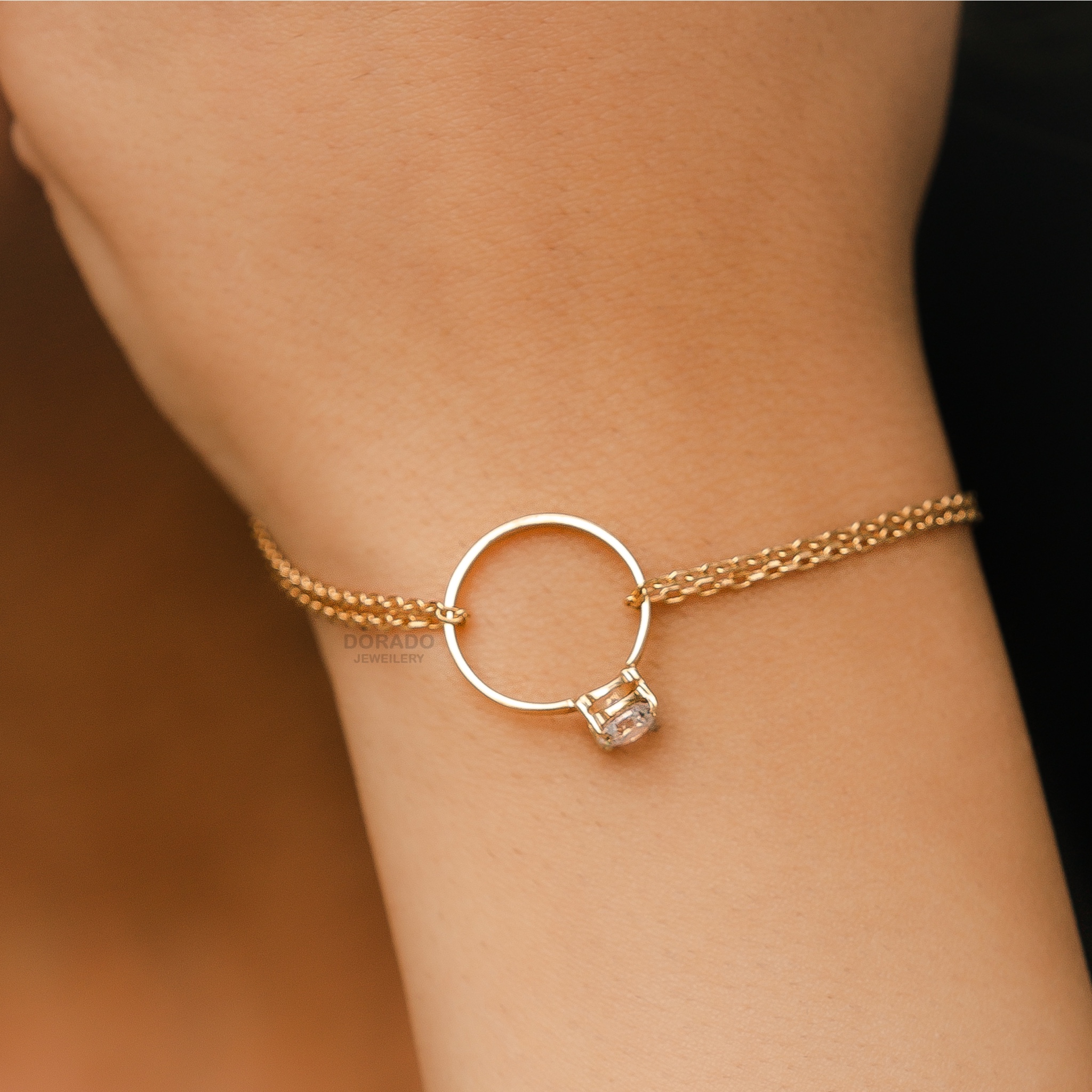 دستبند طلا مدل حلقه نشان زنانه