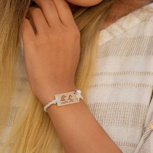 دستبند طلا مدل دو موج زنانه