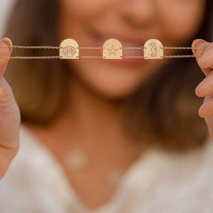 دستبند طلا مدل گنبدی دریایی زنانه