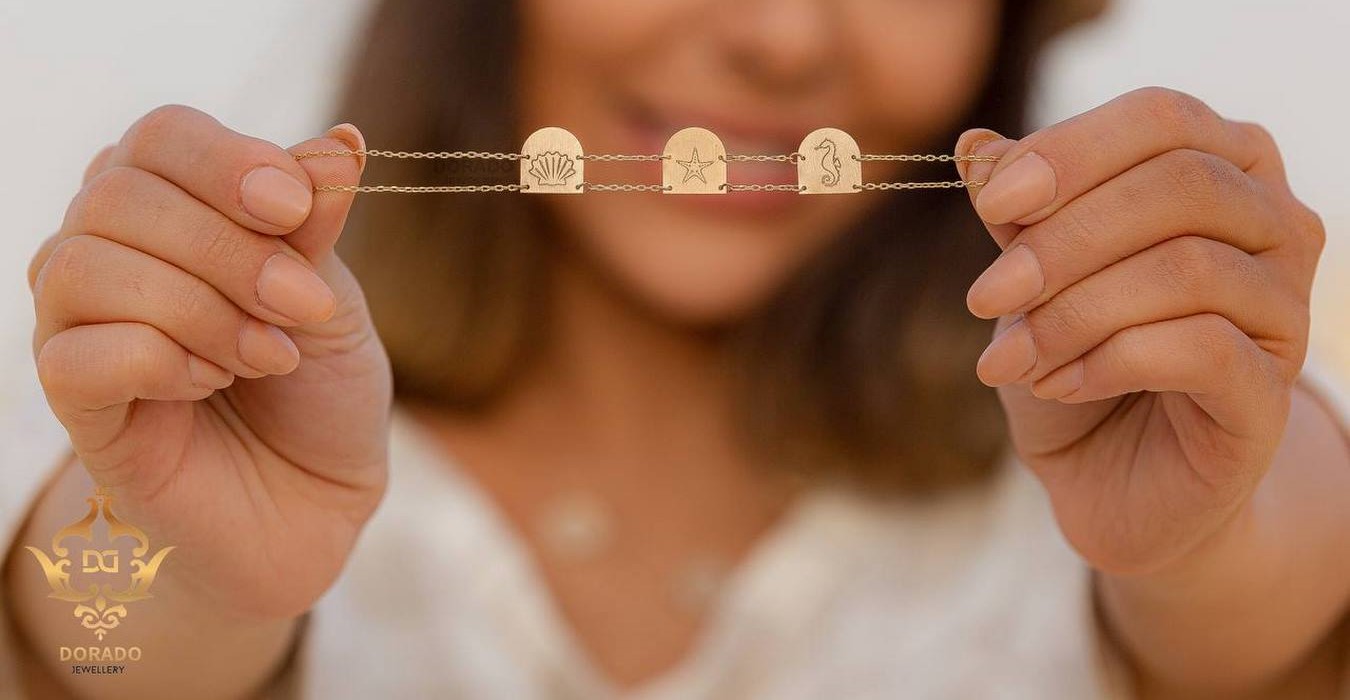 دستبند طلا مدل گنبدی دریایی زنانه