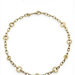 گردنبند ۱۸ عیار طرح حلقه ايی