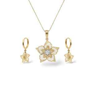 نیم ست ۱۸ عیار طرح گل