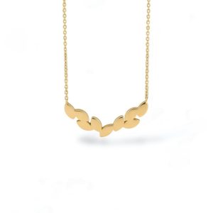 گردنبند ۱۸ عیار طرح برگ